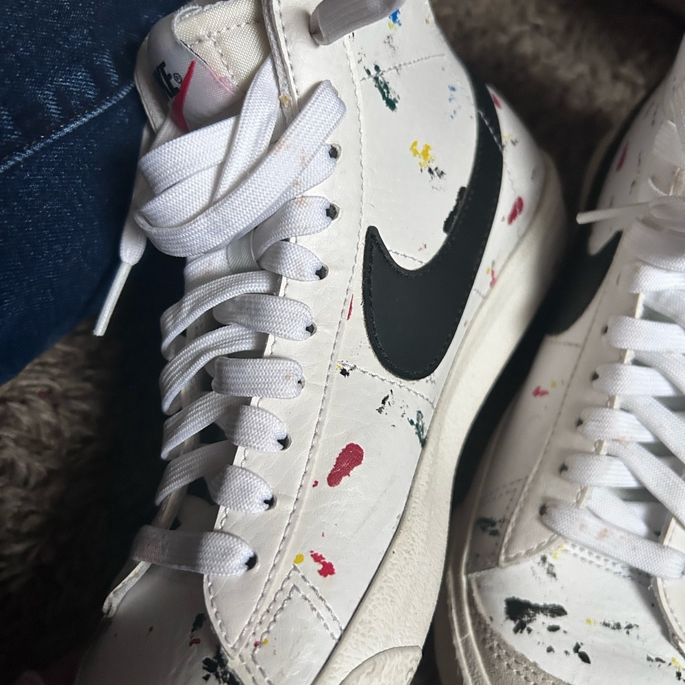 Nike Kids Sneakers - White with Black and Multicolor Accents